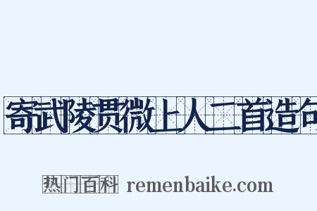 寄武陵贯微上人二首造句是什么意思的图片